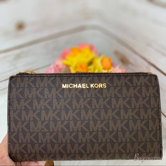 Michael Kors double zip wristlet jet travel wallet - Picture 8 of 8